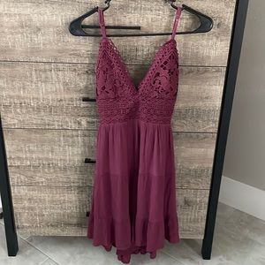 Burgundy dress with tie back